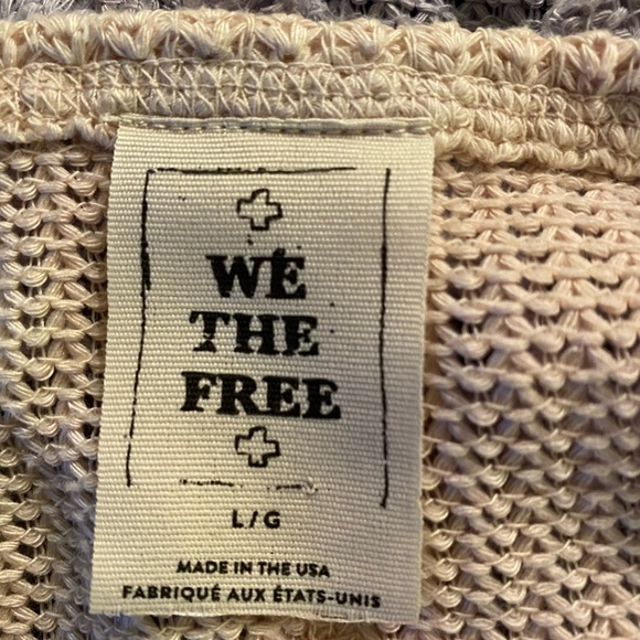 Free People We The Free Smokewash Print Hacci Moonstone Size L Pink & pu… - Picture 5 of 11